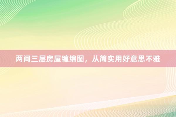 两间三层房屋缠绵图，从简实用好意思不雅