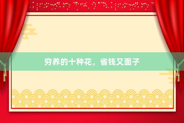 穷养的十种花，省钱又面子