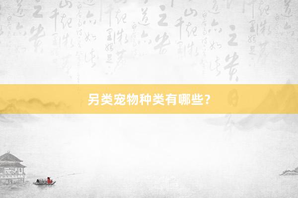 另类宠物种类有哪些？